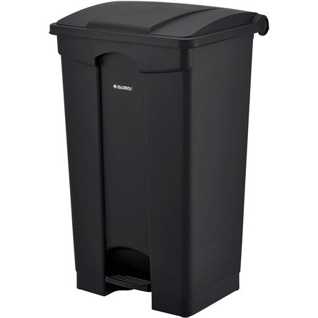 GLOBAL INDUSTRIAL Rectangle Hands Free Trash Can, Black, Plastic 641599BK